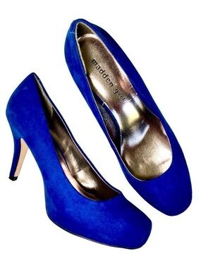 Madden Girl Faux Suede Hidden Platform High Heels in Cobalt Blue Women’s 8